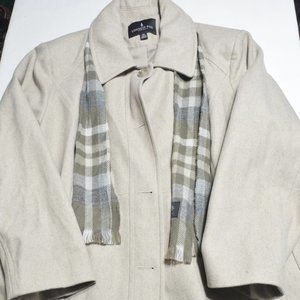 London Fog Pear Coat w/ Scarf 3x Beige / Oatmeal